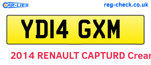 YD14GXM are the vehicle registration plates.