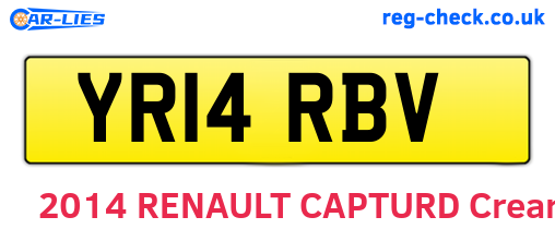 YR14RBV are the vehicle registration plates.