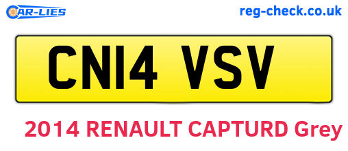 CN14VSV are the vehicle registration plates.