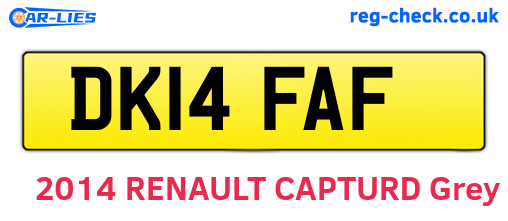 DK14FAF are the vehicle registration plates.