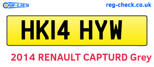 HK14HYW are the vehicle registration plates.
