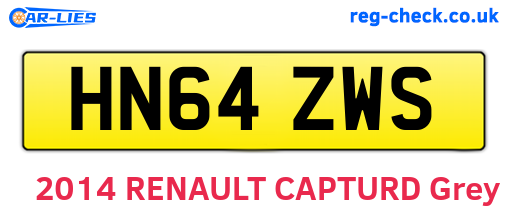 HN64ZWS are the vehicle registration plates.