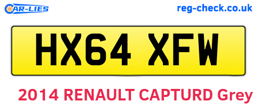HX64XFW are the vehicle registration plates.