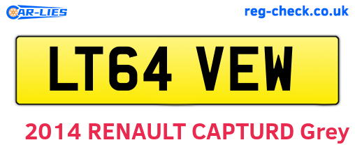 LT64VEW are the vehicle registration plates.