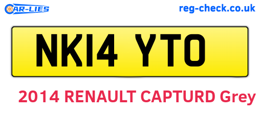 NK14YTO are the vehicle registration plates.