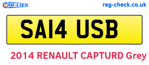 SA14USB are the vehicle registration plates.