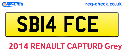 SB14FCE are the vehicle registration plates.