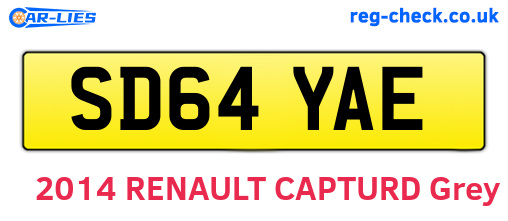 SD64YAE are the vehicle registration plates.