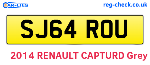 SJ64ROU are the vehicle registration plates.