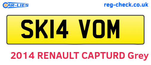 SK14VOM are the vehicle registration plates.
