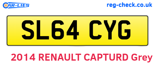 SL64CYG are the vehicle registration plates.