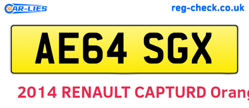 AE64SGX are the vehicle registration plates.