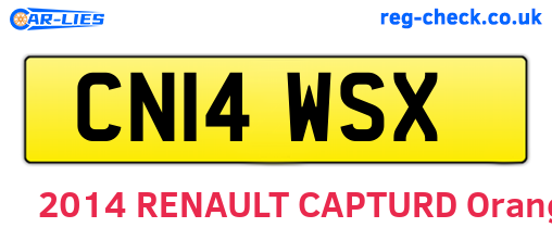 CN14WSX are the vehicle registration plates.