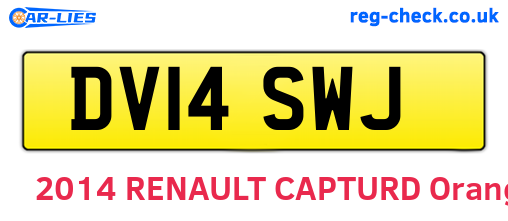 DV14SWJ are the vehicle registration plates.