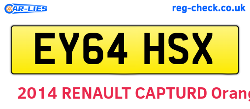 EY64HSX are the vehicle registration plates.