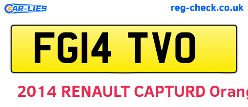 FG14TVO are the vehicle registration plates.