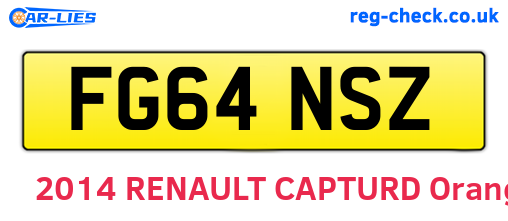 FG64NSZ are the vehicle registration plates.