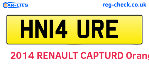 HN14URE are the vehicle registration plates.