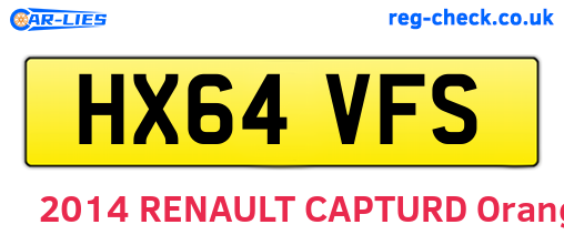 HX64VFS are the vehicle registration plates.