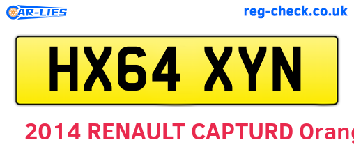 HX64XYN are the vehicle registration plates.