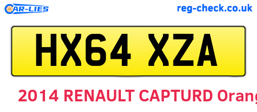 HX64XZA are the vehicle registration plates.