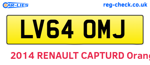 LV64OMJ are the vehicle registration plates.