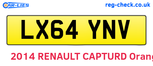 LX64YNV are the vehicle registration plates.