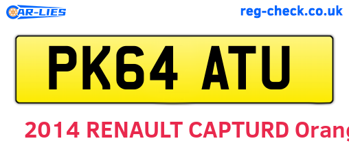 PK64ATU are the vehicle registration plates.