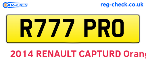 R777PRO are the vehicle registration plates.