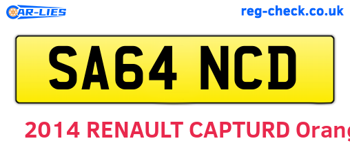 SA64NCD are the vehicle registration plates.