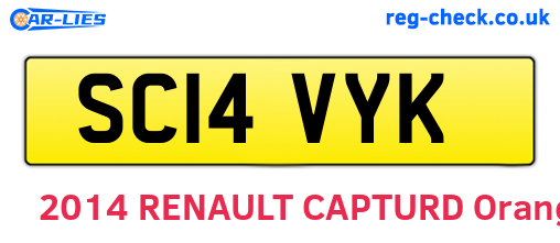 SC14VYK are the vehicle registration plates.