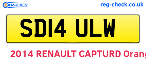 SD14ULW are the vehicle registration plates.