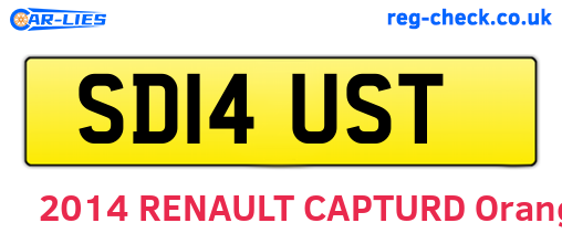 SD14UST are the vehicle registration plates.