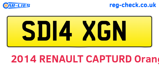 SD14XGN are the vehicle registration plates.