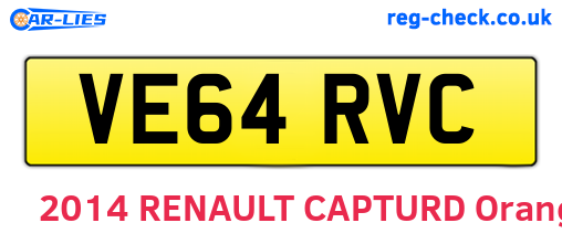 VE64RVC are the vehicle registration plates.