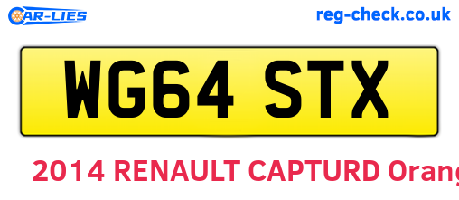 WG64STX are the vehicle registration plates.