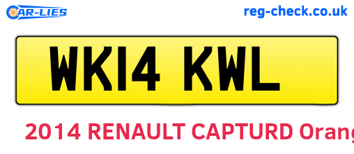 WK14KWL are the vehicle registration plates.