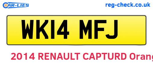 WK14MFJ are the vehicle registration plates.
