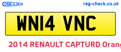 WN14VNC are the vehicle registration plates.