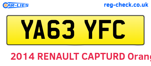 YA63YFC are the vehicle registration plates.