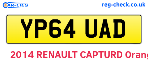 YP64UAD are the vehicle registration plates.