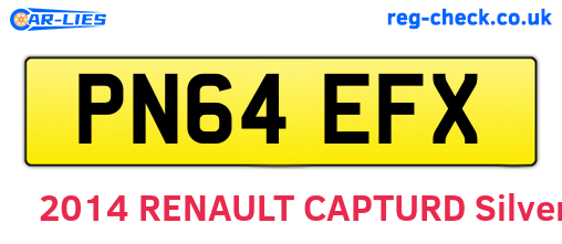 PN64EFX are the vehicle registration plates.