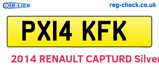 PX14KFK are the vehicle registration plates.
