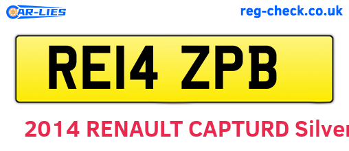 RE14ZPB are the vehicle registration plates.