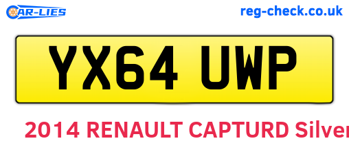 YX64UWP are the vehicle registration plates.