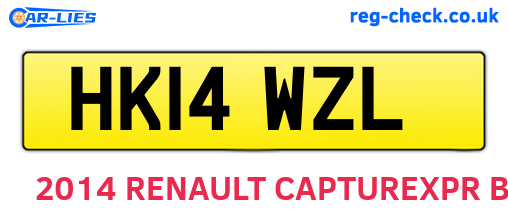 HK14WZL are the vehicle registration plates.