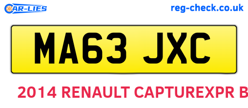 MA63JXC are the vehicle registration plates.