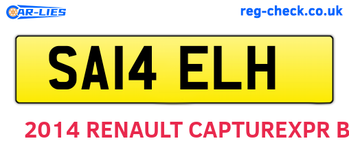 SA14ELH are the vehicle registration plates.