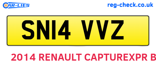 SN14VVZ are the vehicle registration plates.