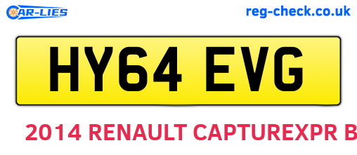 HY64EVG are the vehicle registration plates.